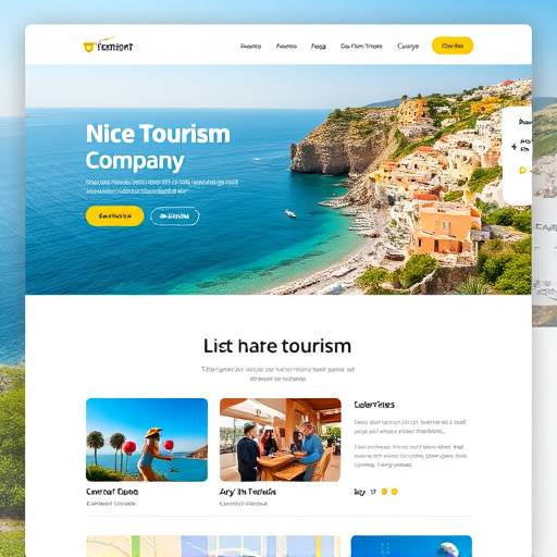Conception d'un site web pour une entreprise de tourisme à Nice. Interface utilisateur du site.
